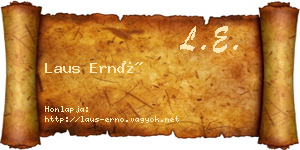Laus Ernő névjegykártya